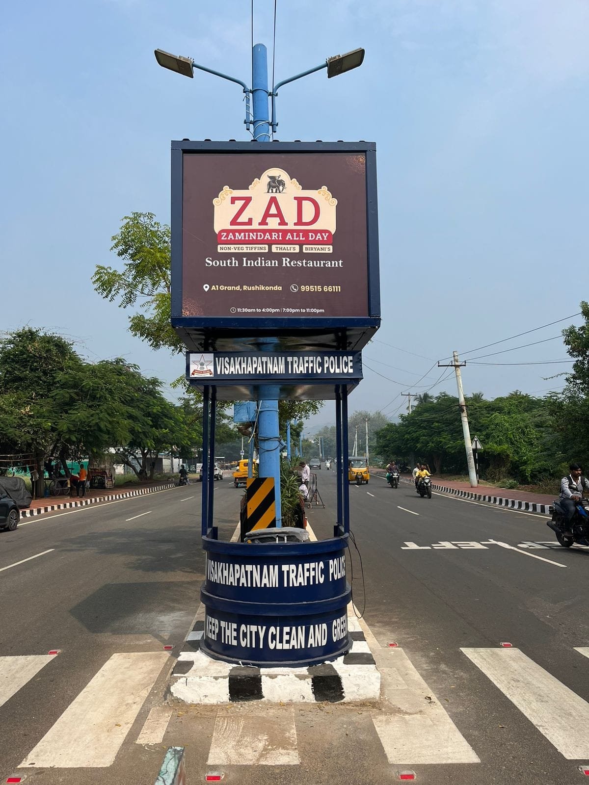 Traffic booth advertisement